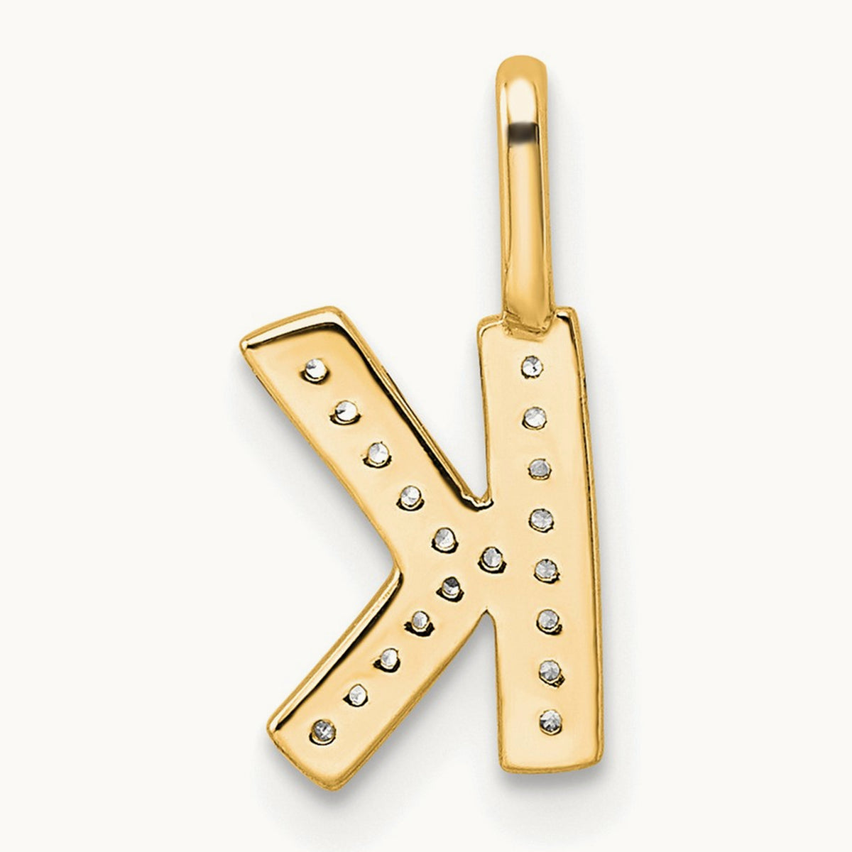 Diamond Letter K Initial Pendant, 14K Gold