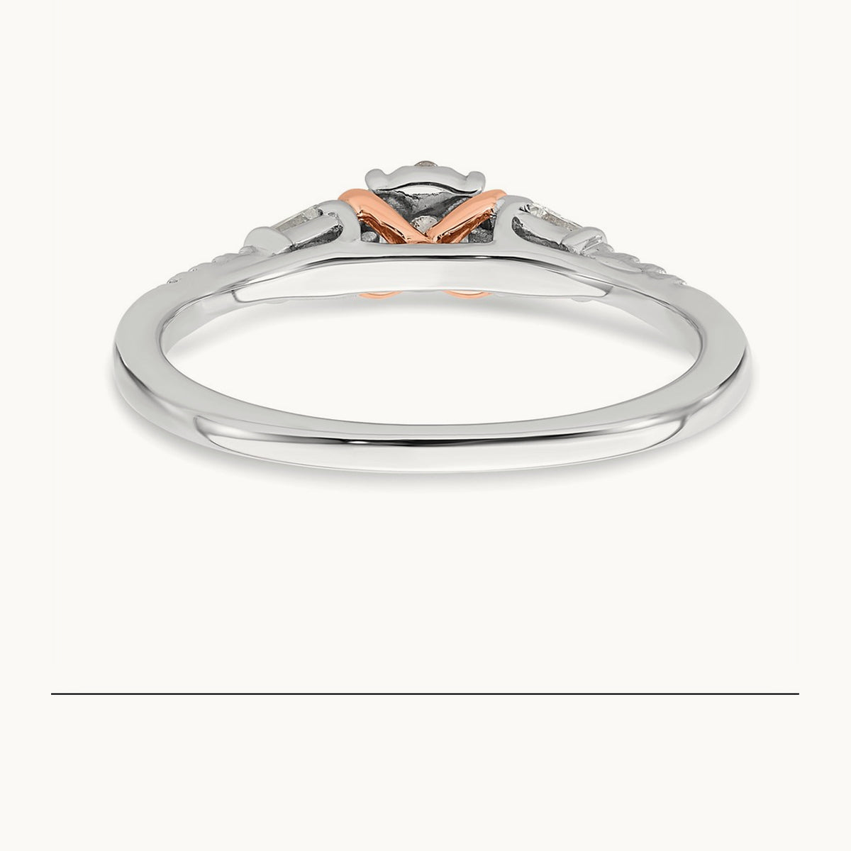 Complete Cluster Diamond Engagement Ring, 14K White with Rose Gold