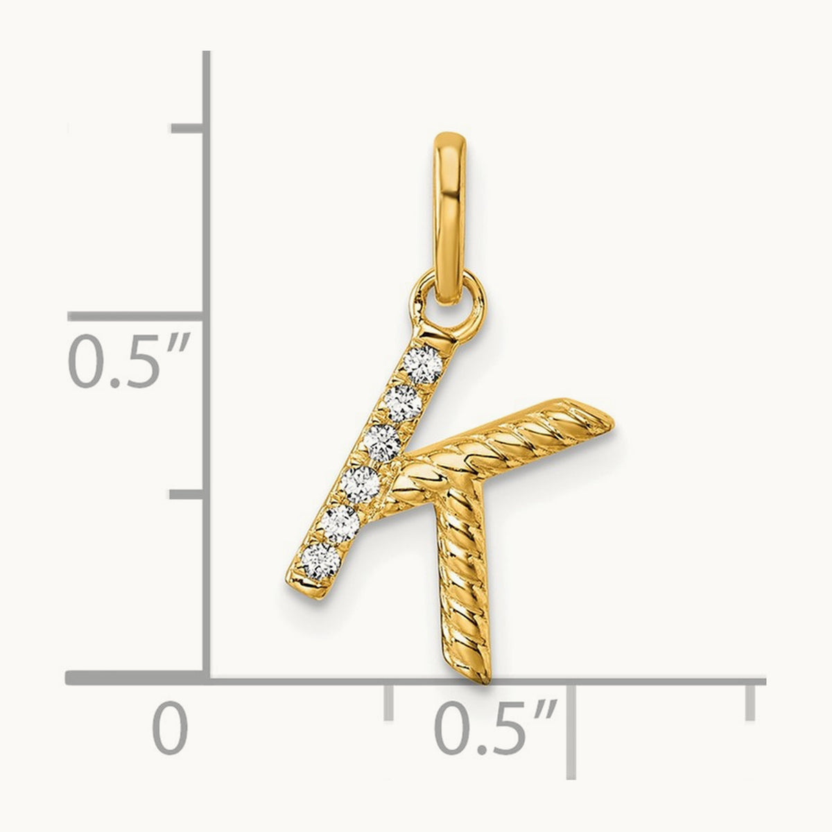 Twisted Diamond Charm — 14K Yellow Gold, K