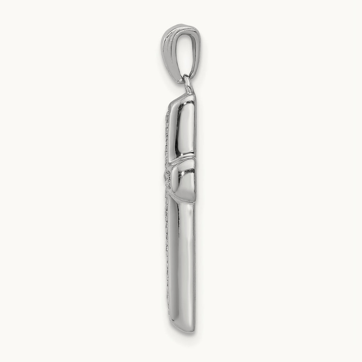 Large Diamond Cross Pendant — 14K White Gold