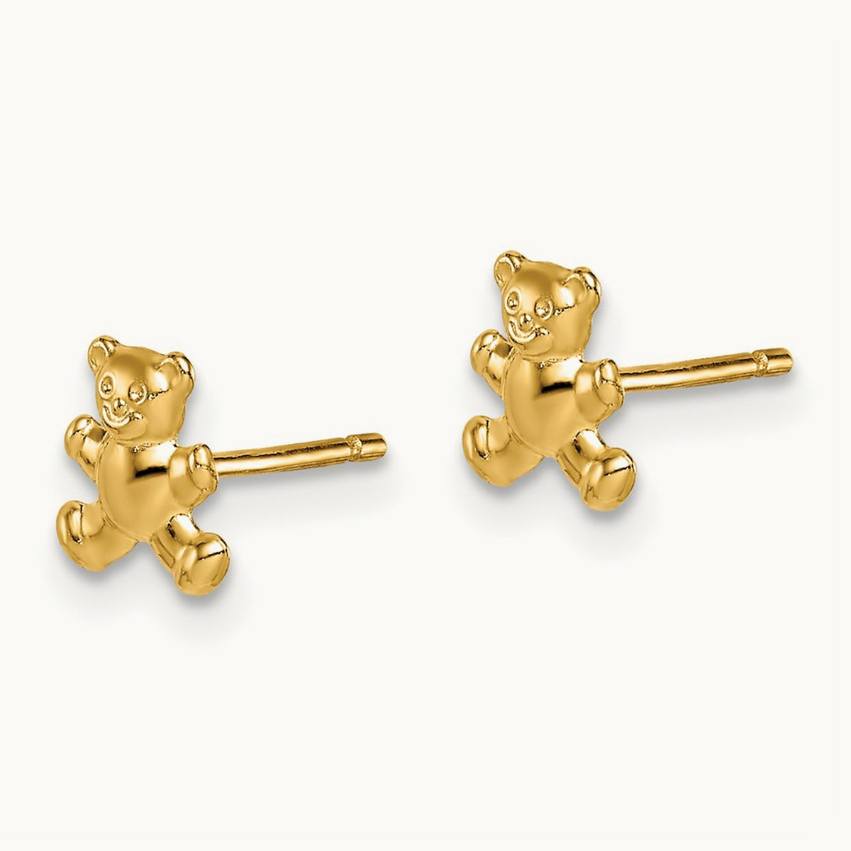 Teddy Bear Post Earrings — 6.3mm