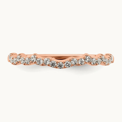 Diamond Matching Wedding band, 14K Rose Gold