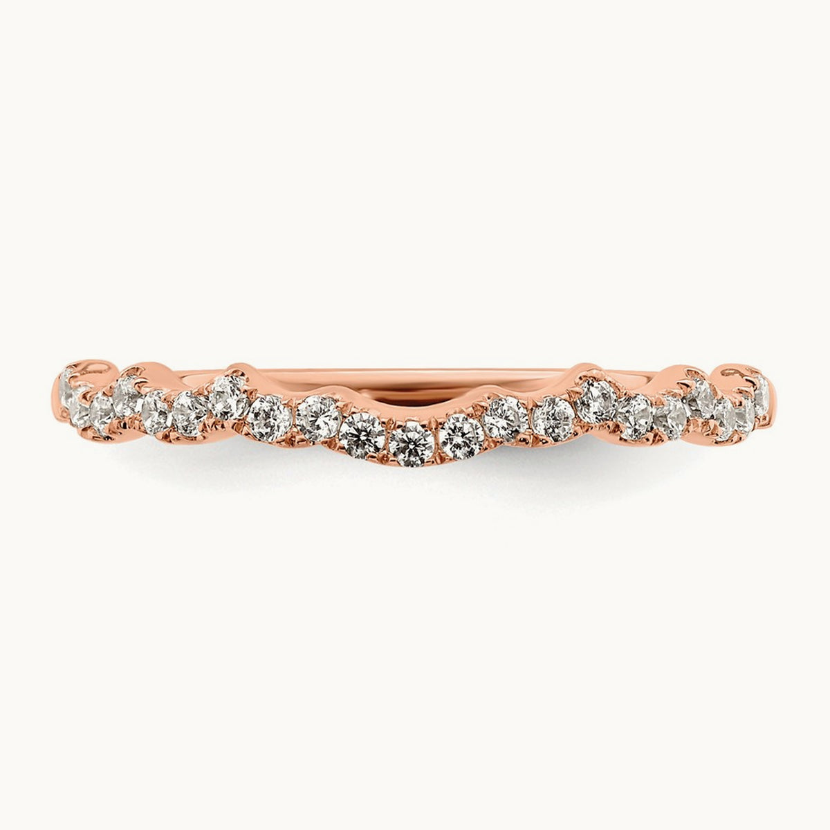 Diamond Matching Wedding band, 14K Rose Gold