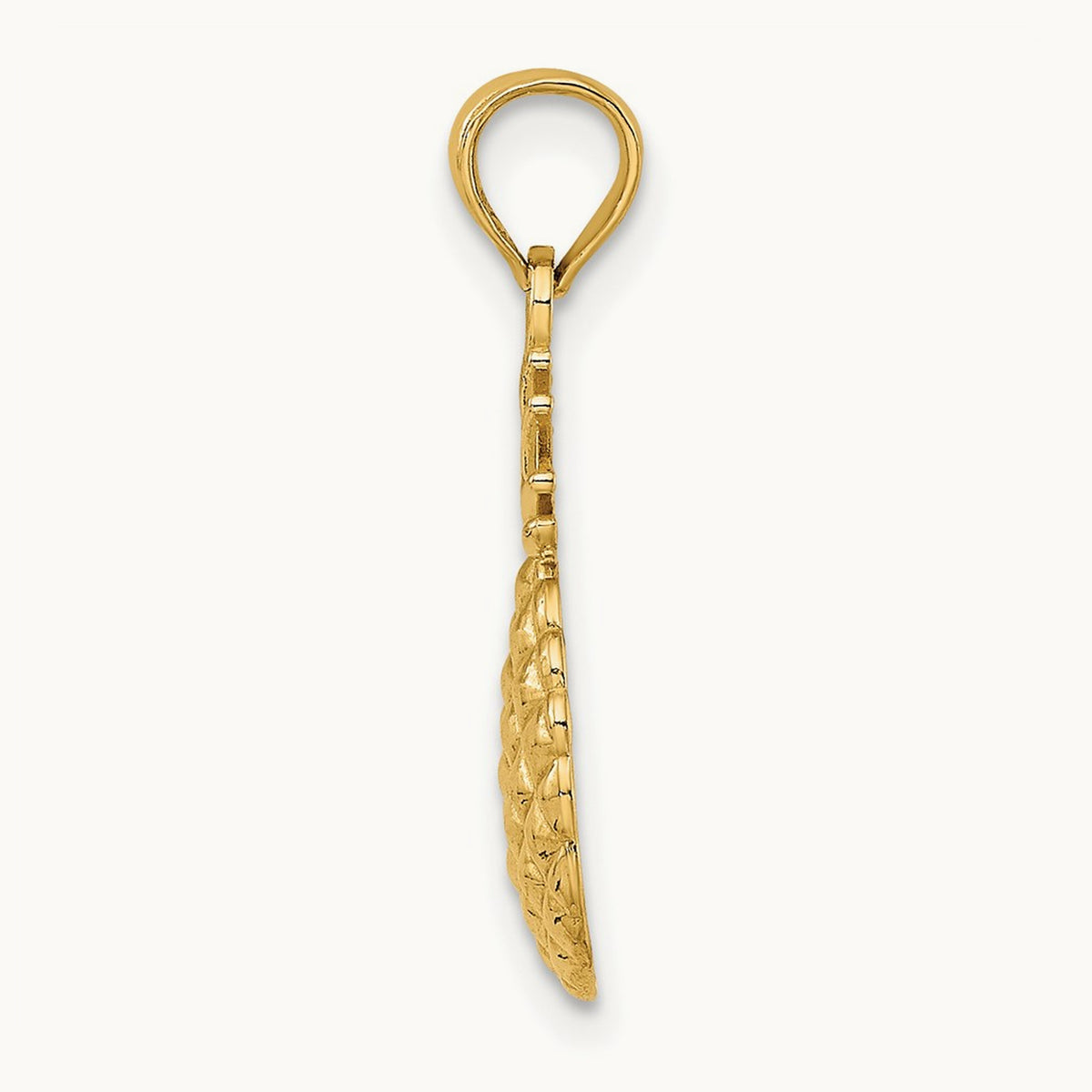Textured Pineapple Charm, 14K