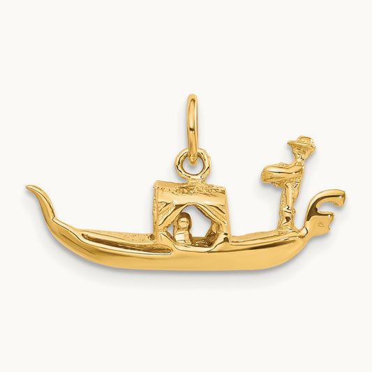 3D Gondola Charm, 14K