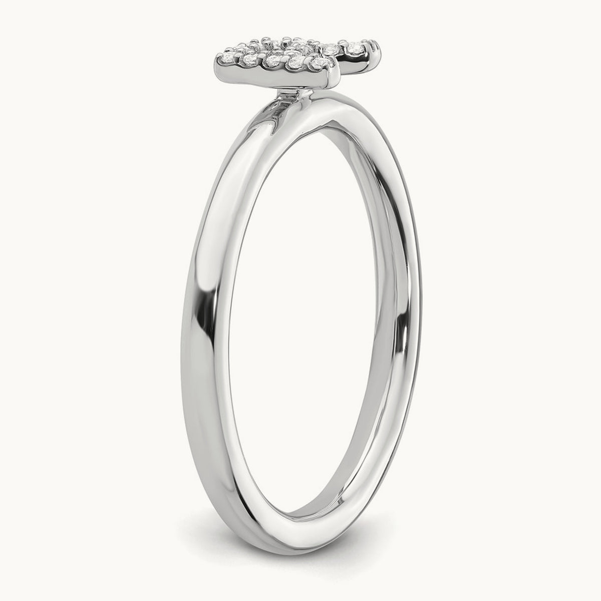 Stackable Diamond Ring — 14K White Gold, R