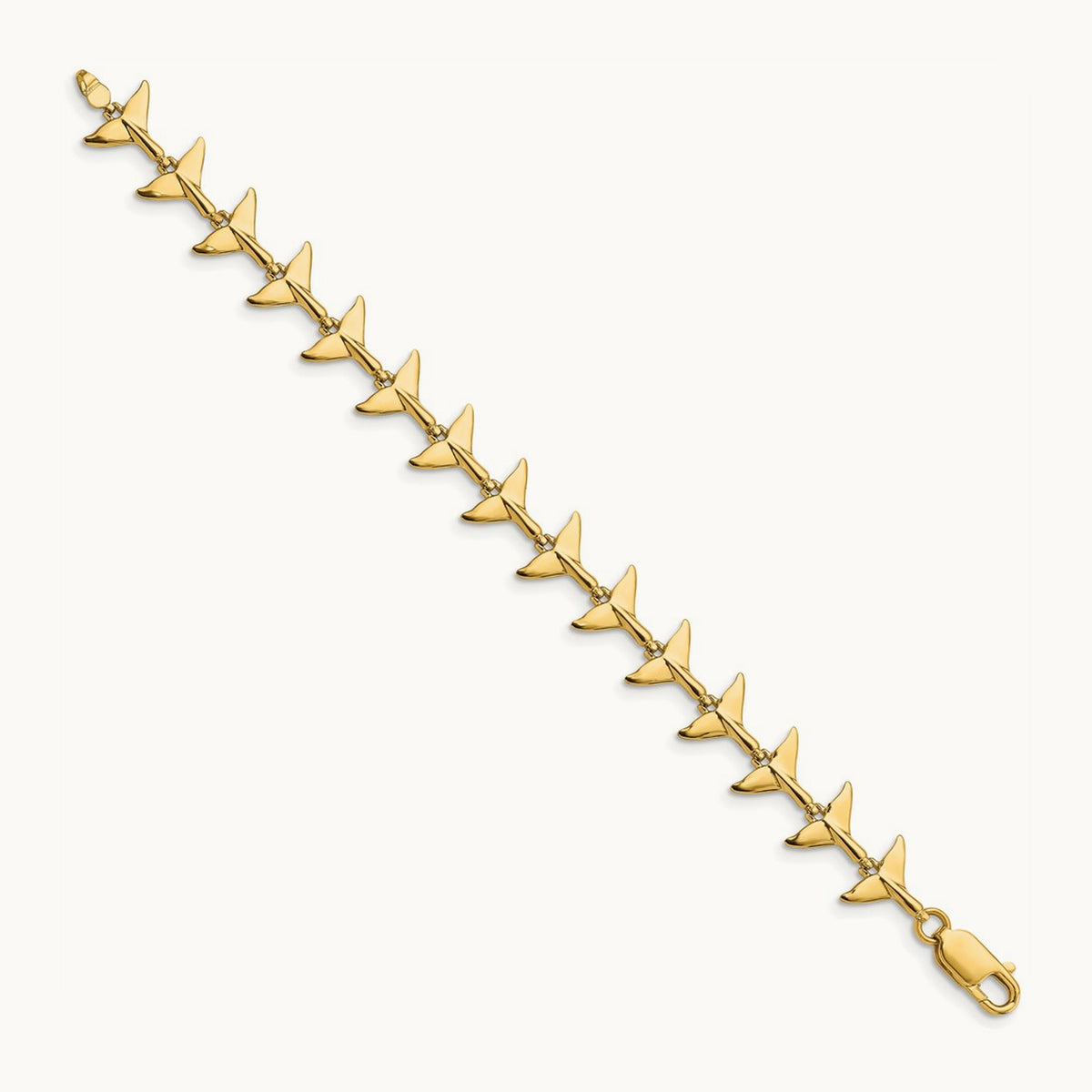 Whale Tail Bracelet, 14K