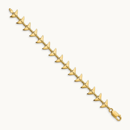 Whale Tail Bracelet, 14K
