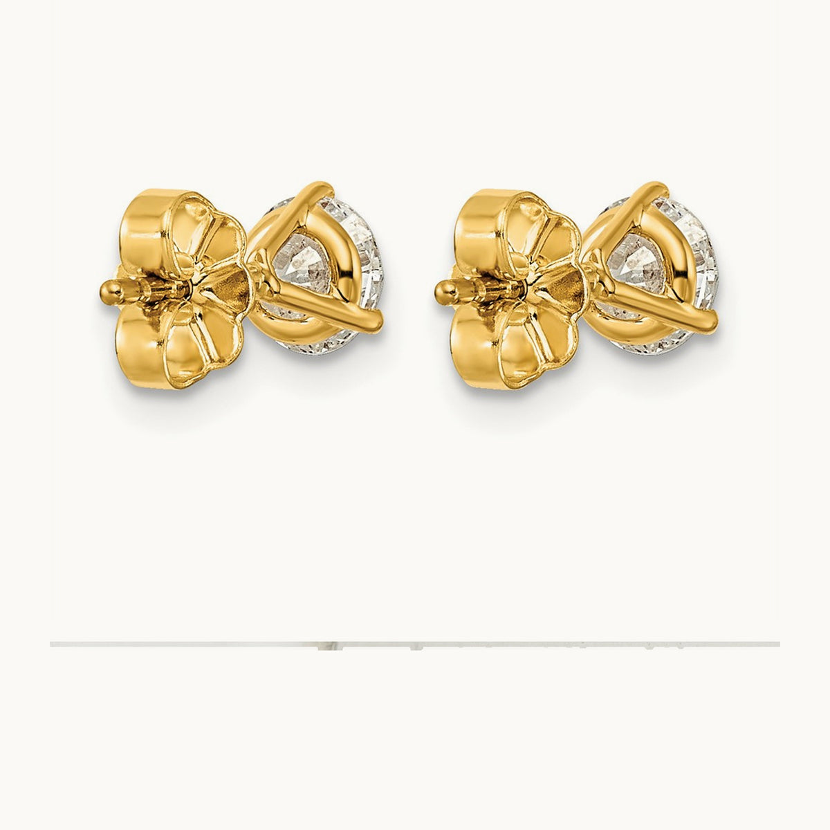 Round Stud Earrings, 0.10-6.00 ct tw Lab-Grown Diamond — 1 ct, 14K Yellow Gold
