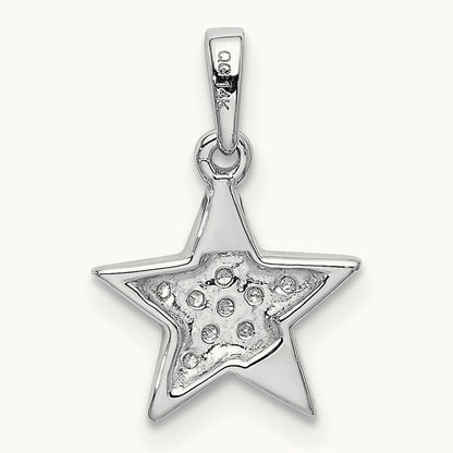1/10ct. Diamond Star Pendant, 14K White Gold