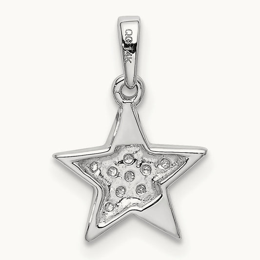 1/10ct. Diamond Star Pendant, 14K White Gold