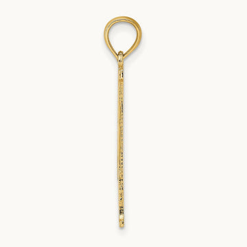#1 DAD Cut-out Vertical Charm, 14K
