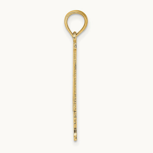 #1 DAD Cut-out Vertical Charm, 14K