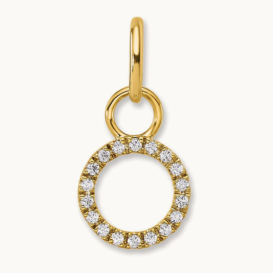 Polished Diamond Open Circle Charm, 14K