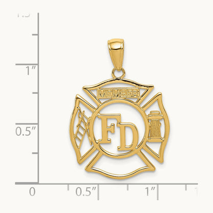 FD MEMBER in Shield Pendant — 14K Yellow Gold