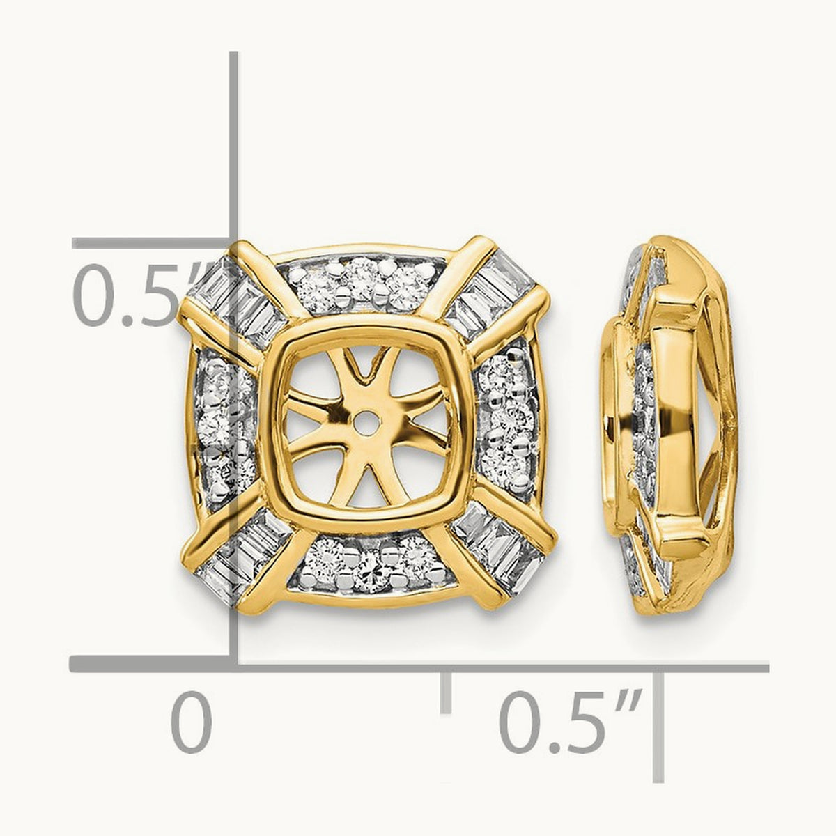 Fancy Diamond Earring Jackets, 14K