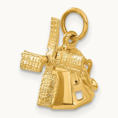 3D Windmill Charm, 14K