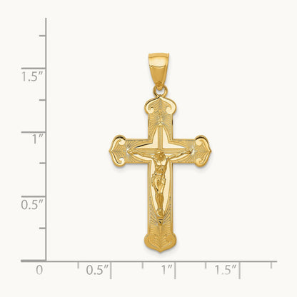 Polished Crucifix Pendant, 14K
