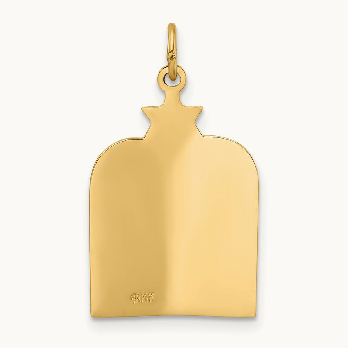 Polished Solid Ten Commandments and Star Pendant, 14K