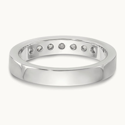 7-Stone Diamond Channel Band, 14K White Gold