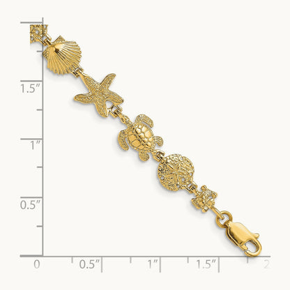 Sea Life Bracelet, 14K