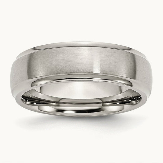 Polished with Brushed Center Ridged Edge Band — photo set