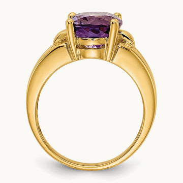 11x9mm Oval Amethyst ring, 14K