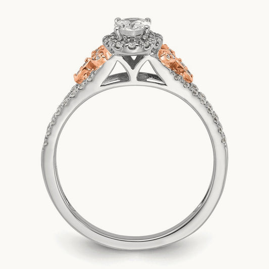Oval Halo Engagement Ring, 0.75 ct tw Lab-Grown Diamond