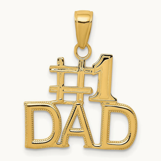 #1 DAD Charm — 14K Yellow Gold