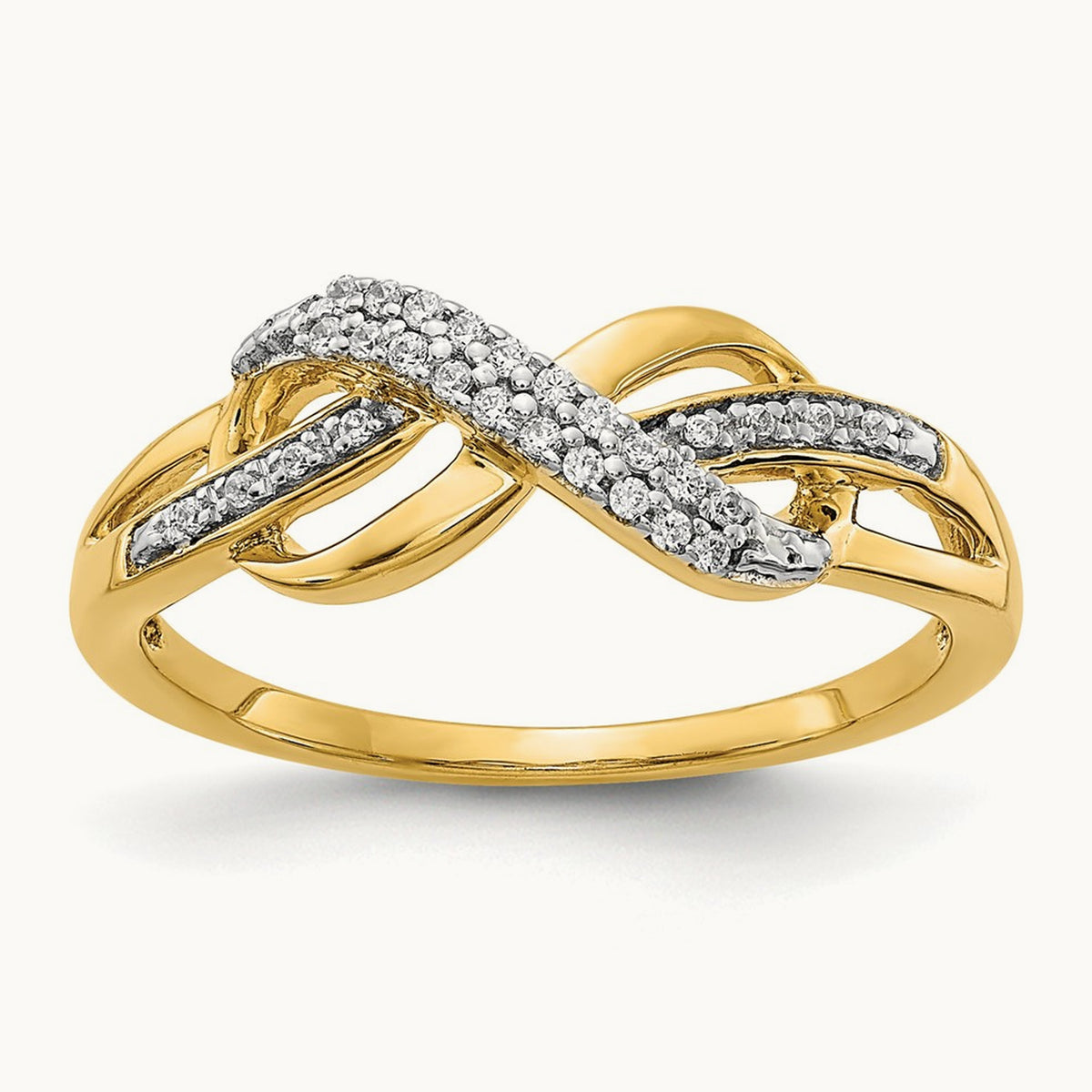 Diamond Infinity Symbol Ring — 14K Yellow Gold