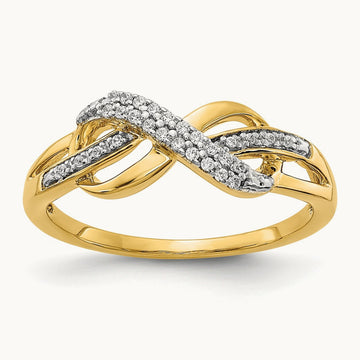 Infinity Symbol Ring, 0.10 ct tw Lab-Grown Diamond — 14K Yellow Gold