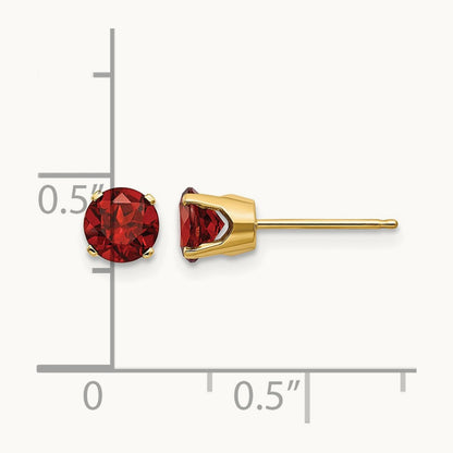 Garnet Earrings - January, 5mm, 14K