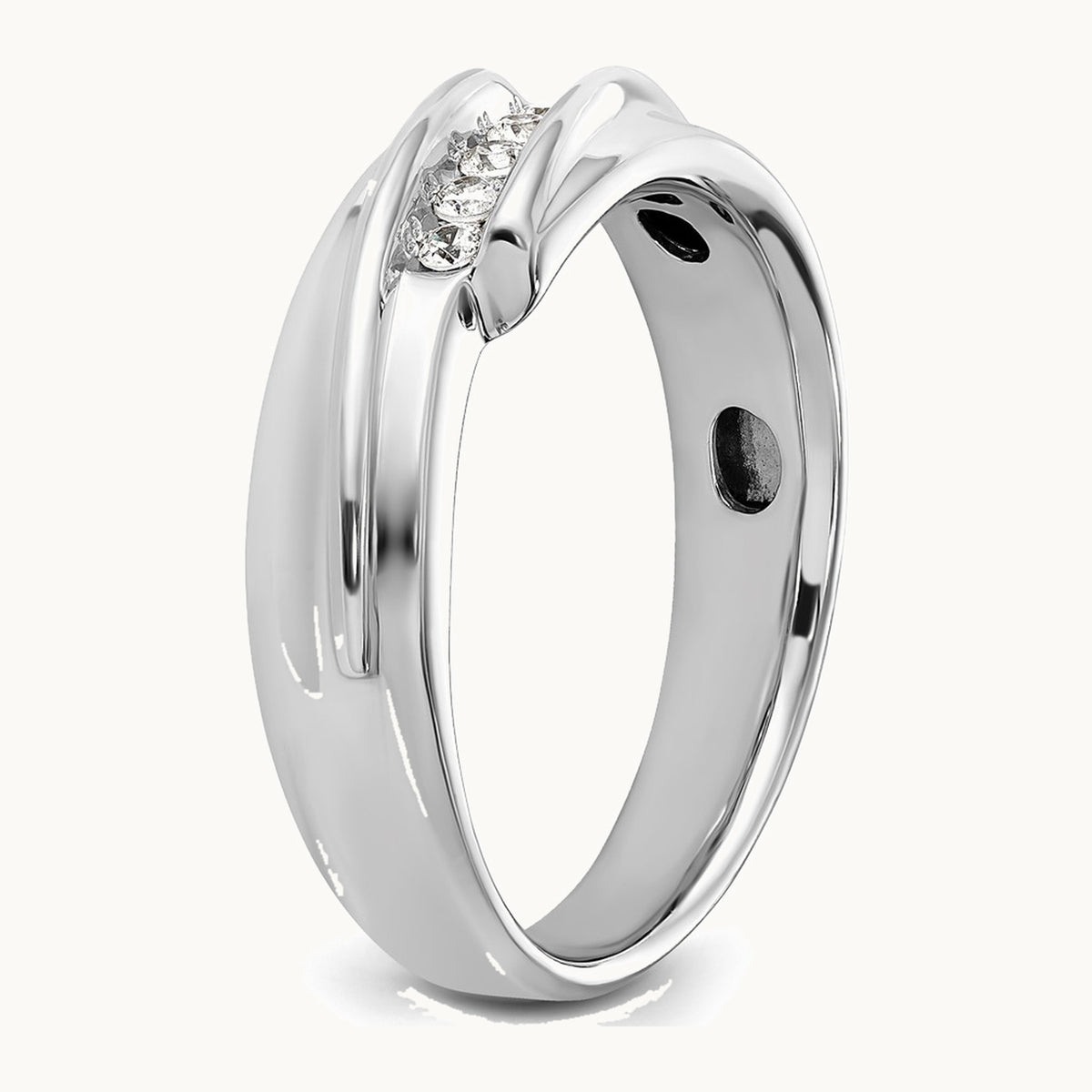 IBGoodman 14K Two-tone Men's Polished 5-Stone 1/6 Carat AA Quality Diamond Ring