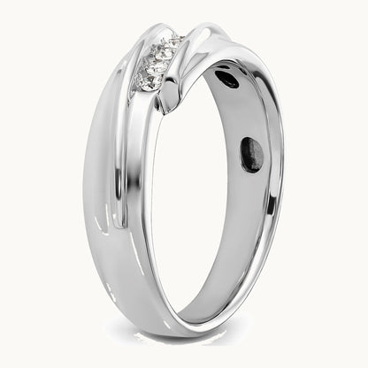 IBGoodman 14K Two-tone Men's Polished 5-Stone 1/6 Carat AA Quality Diamond Ring