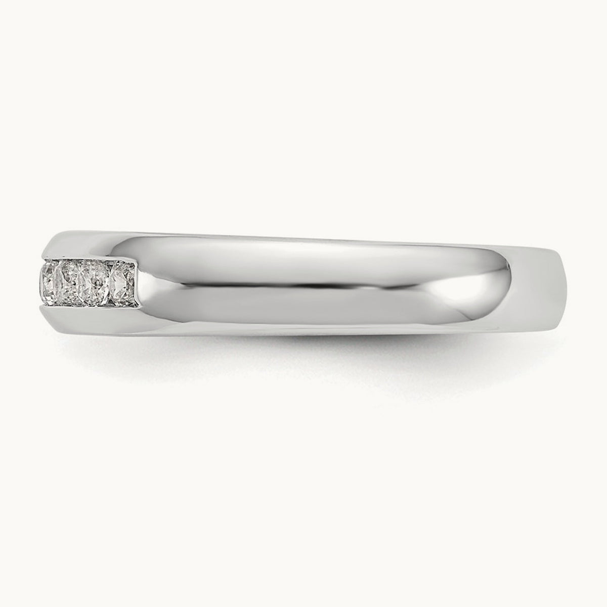 7-Stone Diamond Channel Band, 14K White Gold
