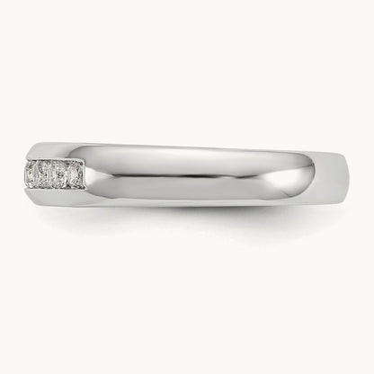 7-Stone Diamond Channel Band, 14K White Gold