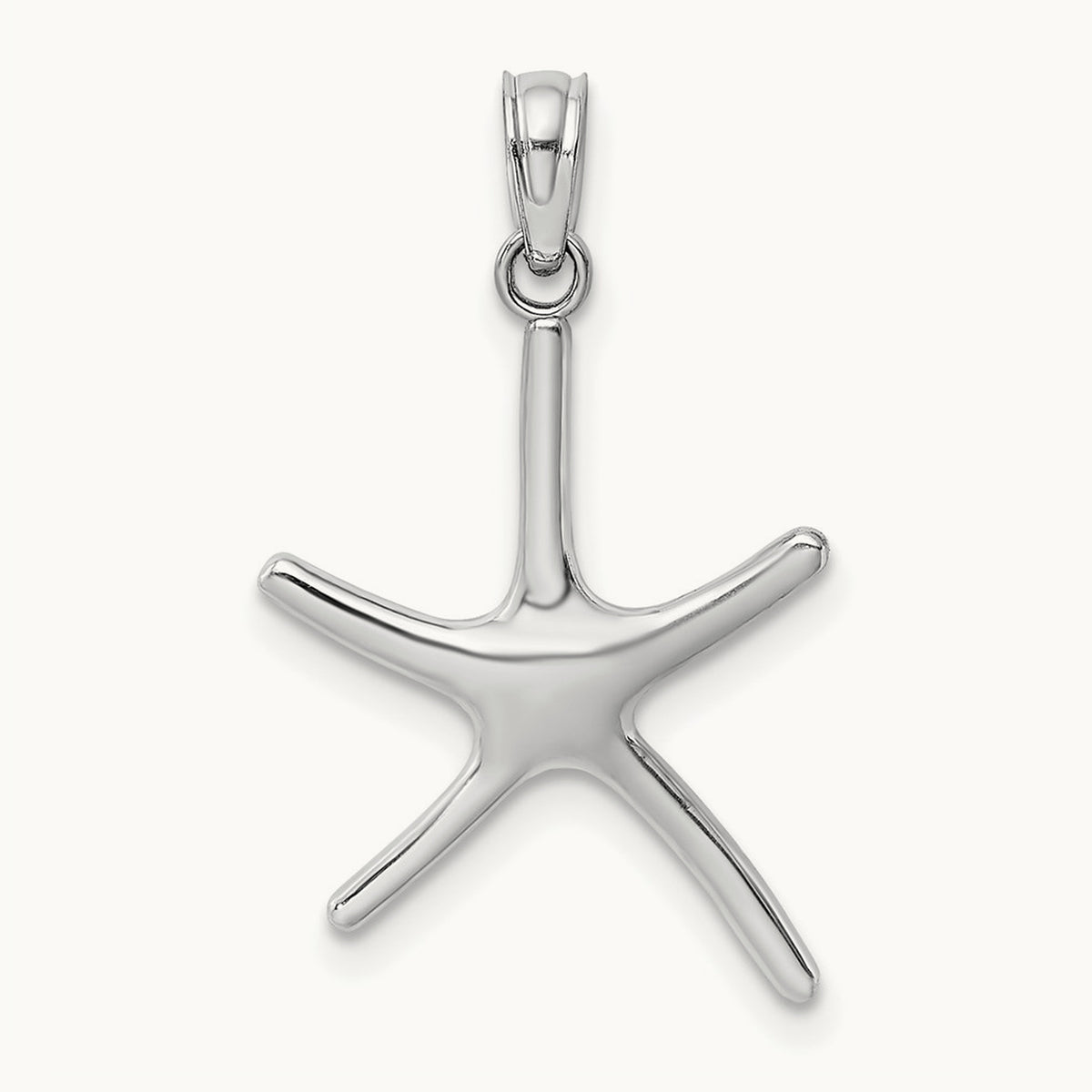 Dancing Starfish Charm — 14K White Gold
