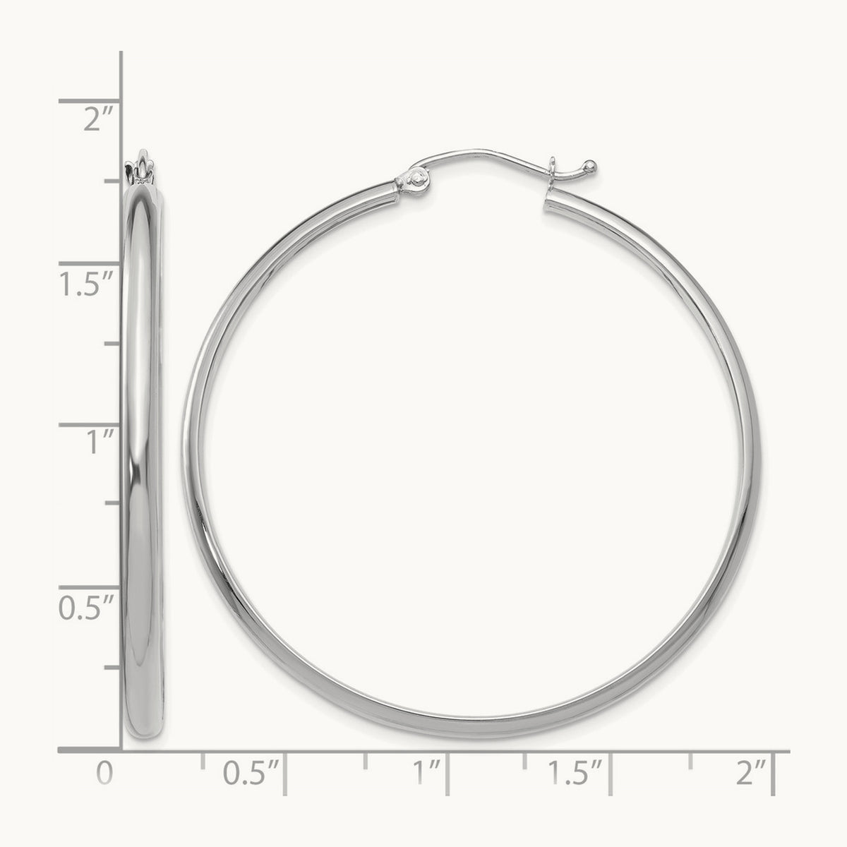 Polished Hoop Earring, 14K White Gold