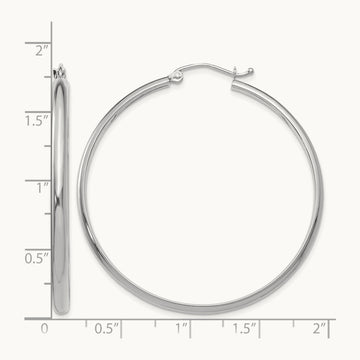 Polished Hoop Earring, 14K White Gold