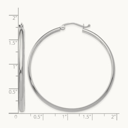 Polished Hoop Earring, 14K White Gold