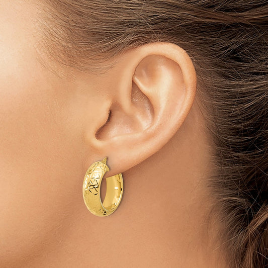 Polished and D/C Half Round Circle Hoop Earrings — Leslie's — photo set