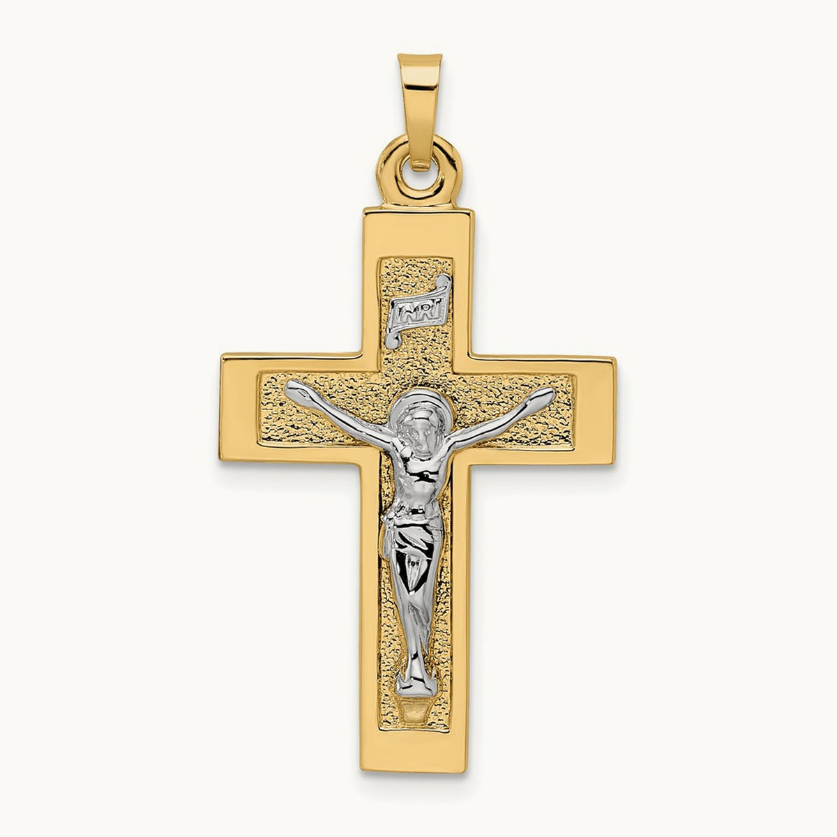 Polished Solid INRI Crucifix Pendant — photo set