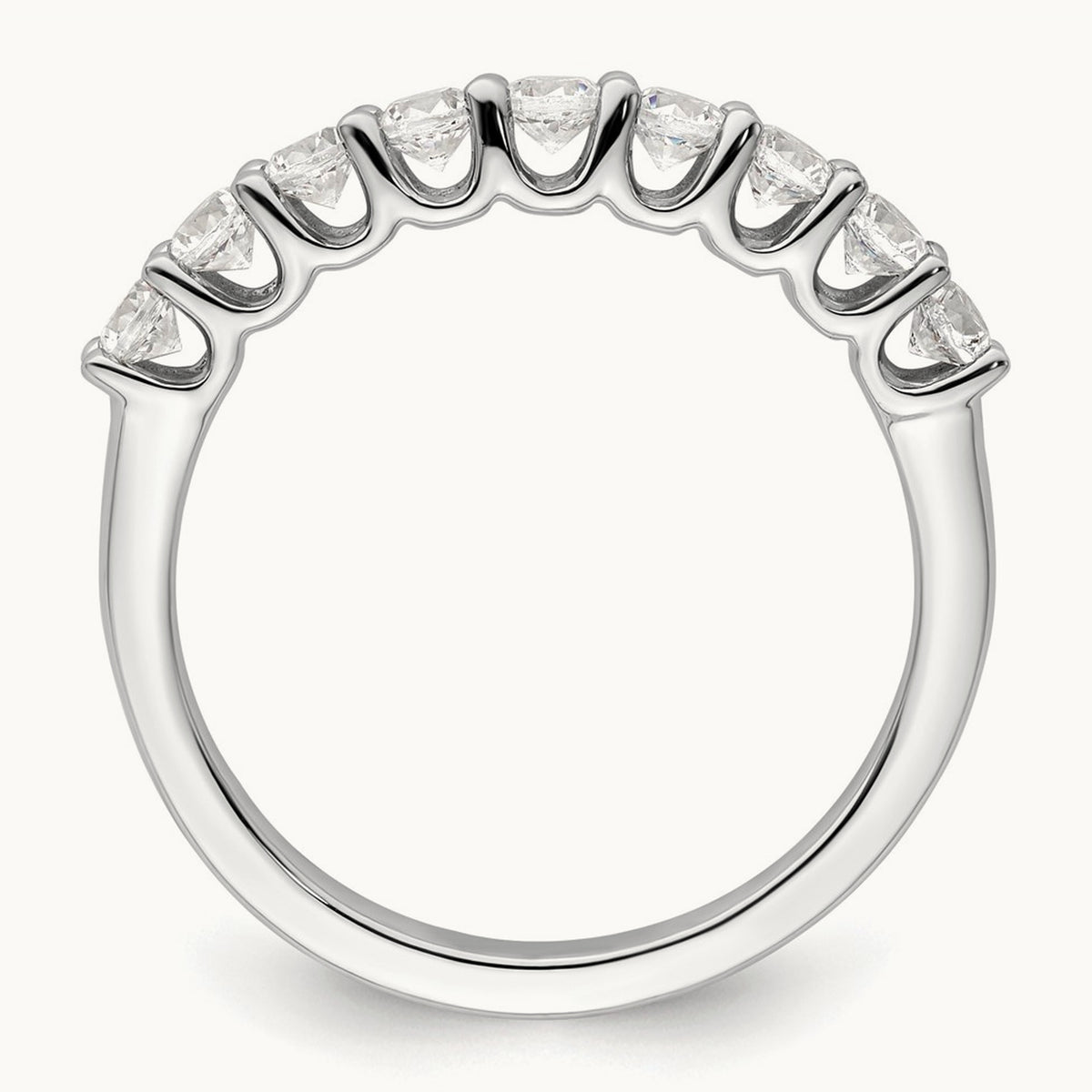 9-Stone Diamond Band, 14K White Gold