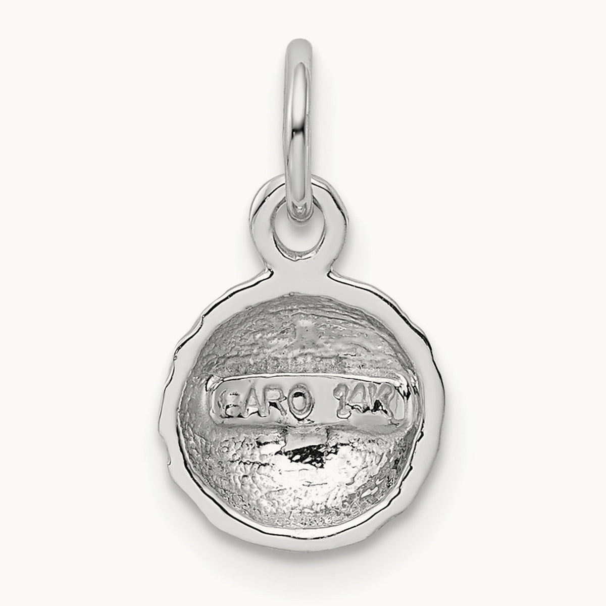 Golf Ball Charm — 14K White Gold