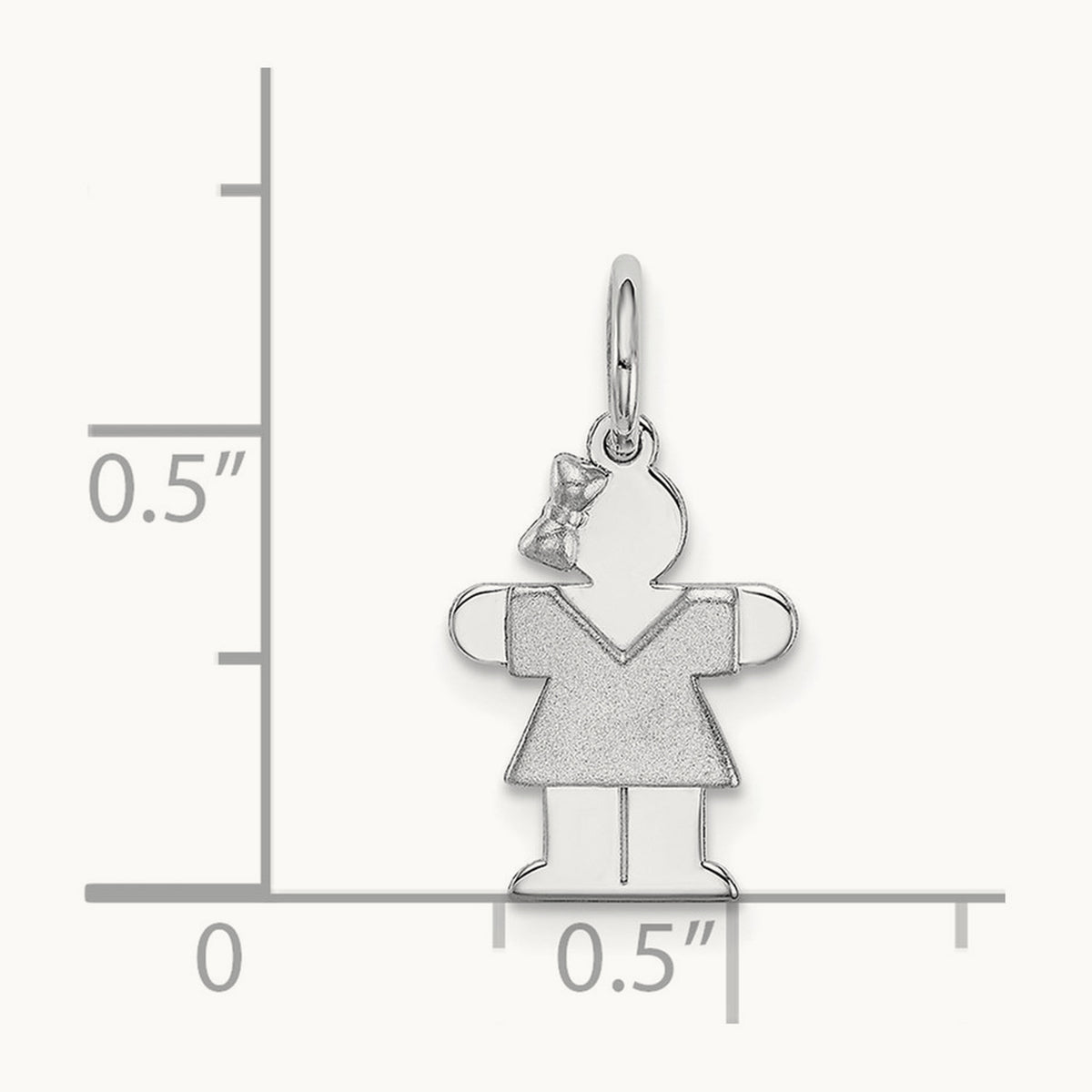 Mini Girl Hugs Charm — 14K White Gold