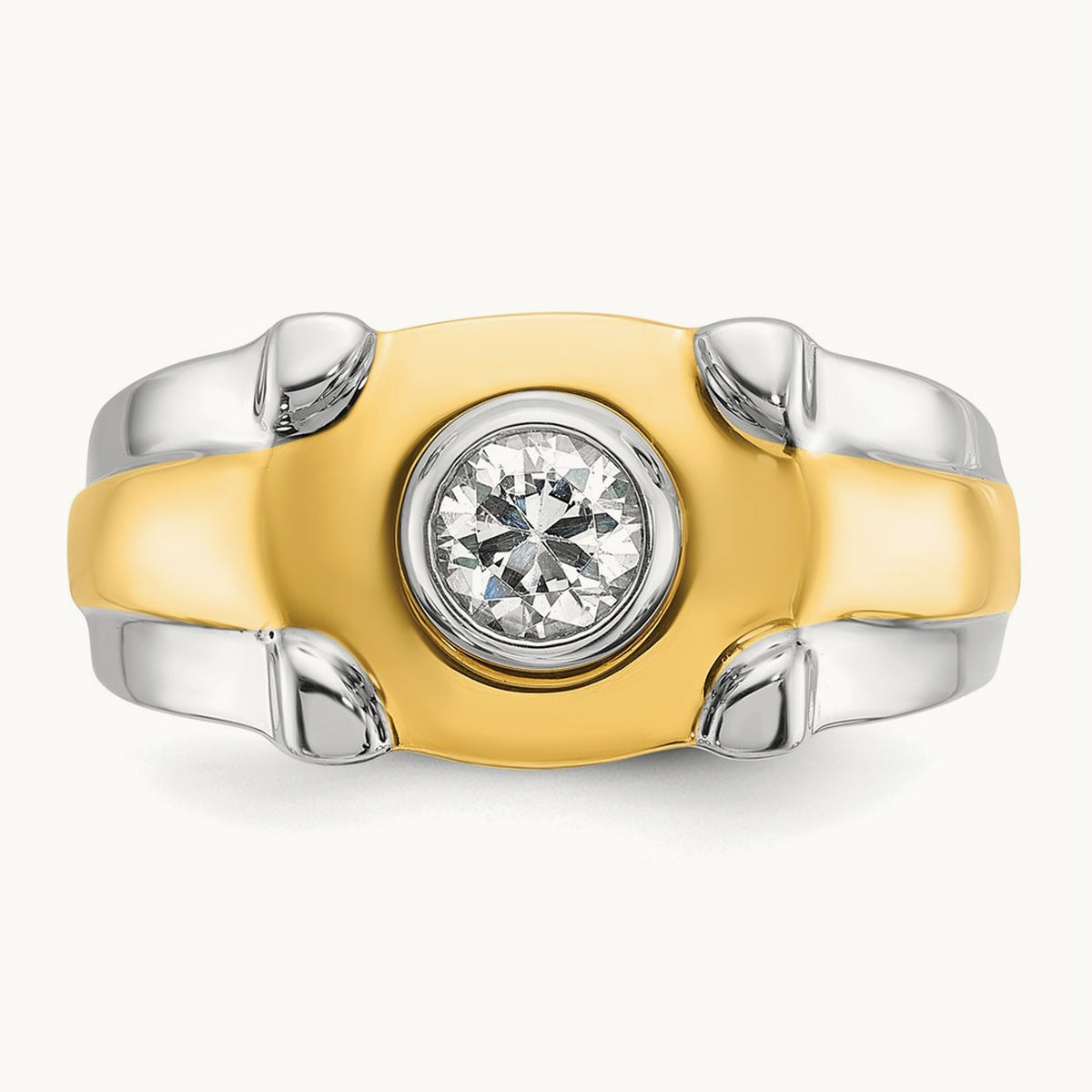 IBGoodman Men's Diamond Complete Ring, 14K Two-tone