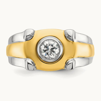 IBGoodman Men's Diamond Complete Ring, 14K Two-tone