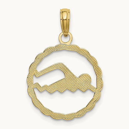 Swimming Charm, 14K