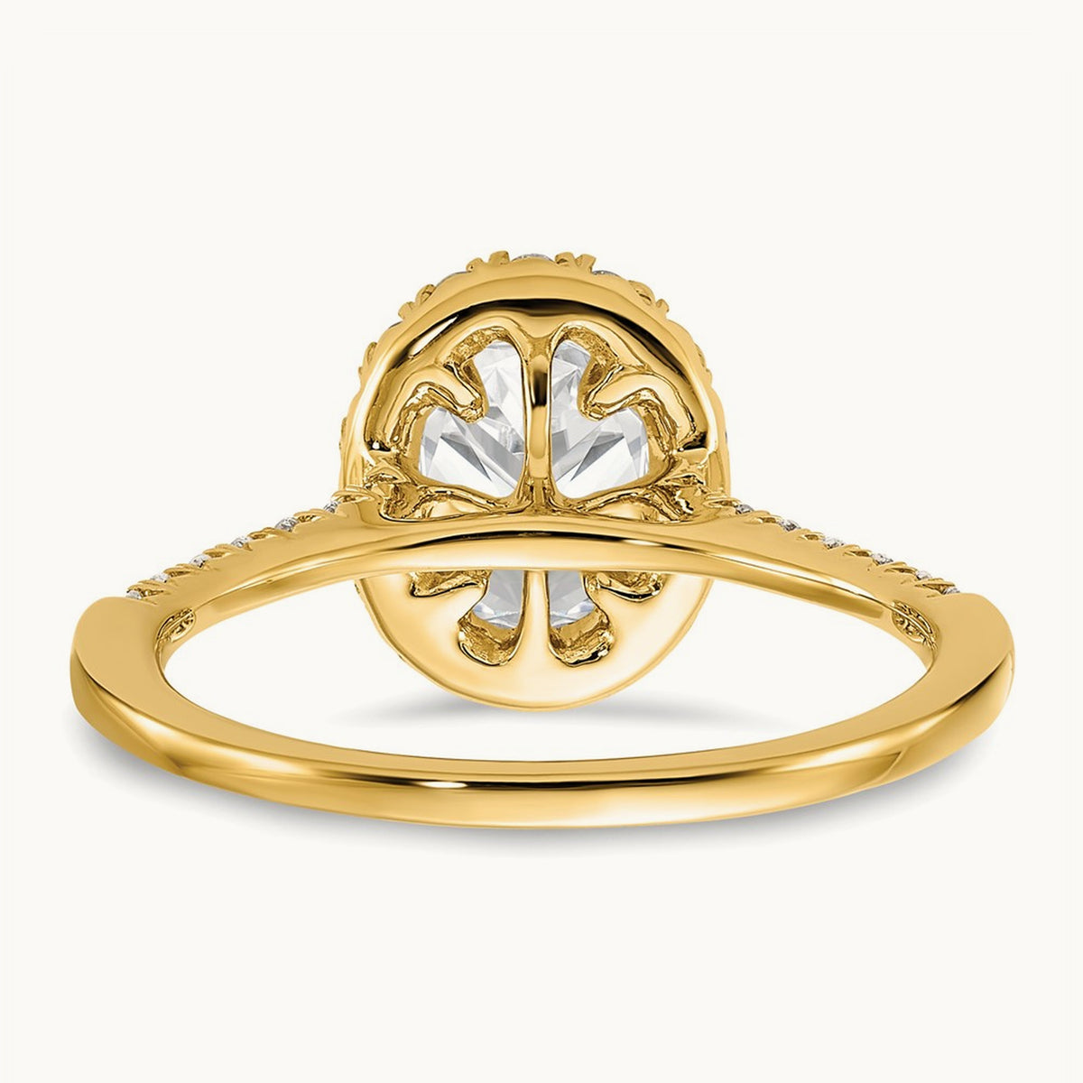 Oval Halo Engagement Ring, 0.25-2.50 ct tw Lab-Grown Diamond — 14K Yellow Gold