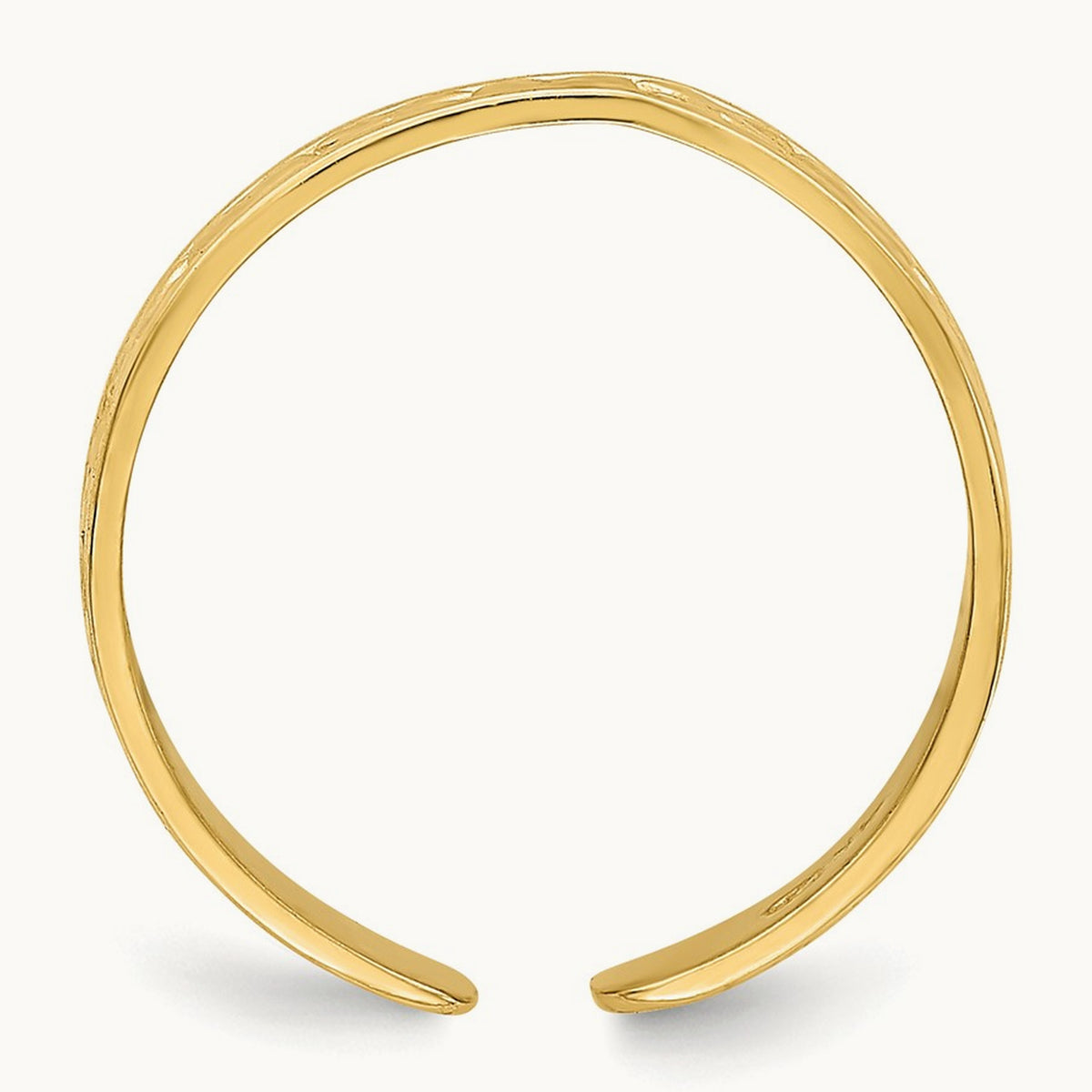 Small X and Hearts Adjustable Toe Ring — 14K Yellow Gold